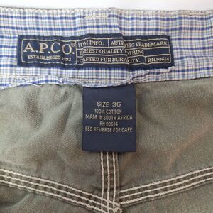 A.P.CO. Cargo Shorts Mens Sz 36 Green Outdoor Hiking Camping Utility Pockets